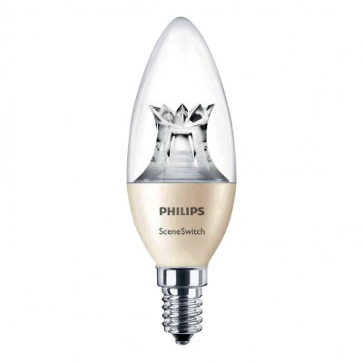 Philips SceneSwitch LEDcandle E14 B38 5.5W 827 Przezroczysty SceneSwitch Ściemnianie - Zamienne 40W 8718696598474 Signify
