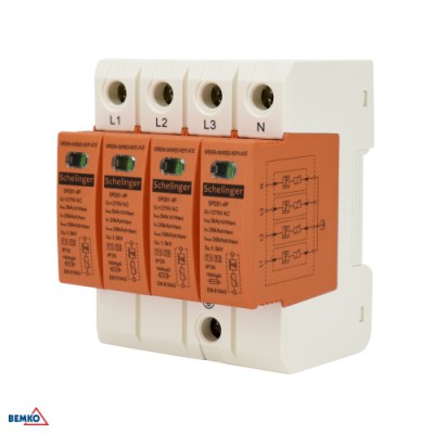 Ogranicznik przepięć 5kA 4P (10/350) T1+T2 (B+C) Bemko