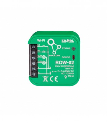 Odbiornik WI-FI dopuszkowy 2-kanałowy dwukierunkowy Supla ROW-02 ROW-02 Zamel