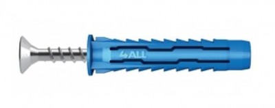 Kołek rozporowy 4ALL uniwersalny 6x50mm z wkrętem 4,5x60mm Niebieski RAWLPLUG