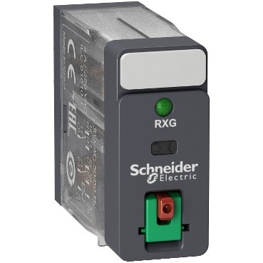 Przekaźnik interfejsowy z przyciskiem test LED 5A 230V AC 2C/O Schneider