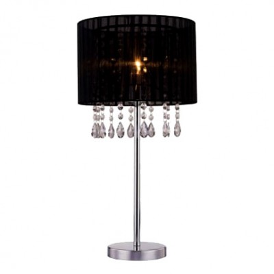 Lampa stołowa LETA RLT93350-1B Z KRYSZTAŁAMI LETA 1X60W E27 CZARNY Czarny Zuma