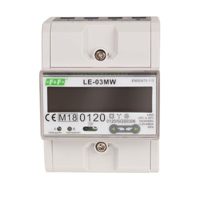 F&f DWUTARYFOWY LICZNIK ENERGII ELEKTRYCZNEJ, 3-FAZOWY, 2-KIERUNKOWY Z MODBUS RTU, DO POMIARU BE LE-03MW