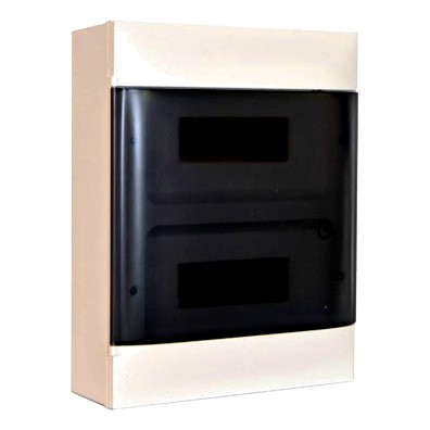 Legrand Rozdzielnica plastikowa natynkowa Practibox S 2x12 IP40 N+PE 386x328x108mm 24M /Kolor biały, drzwiczki transparentne dymne/ Biały 135432