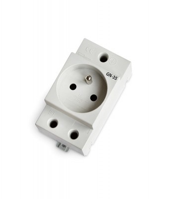Gniazdo na szynę TH35 16A 230V 1-fazowe z uziemieniem GN-35 737757 RGB TECHNIK