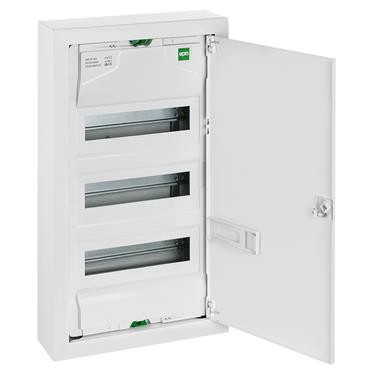 Rozdzielnica plastikowa natynkowa 42 moduły (3x14) N+PE IP30 603x358x92 drzwi metalowe Biała 2003-11 Biały Elektro-Plast Nasielsk