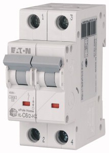 Eaton Wyłącznik nadprądowy FAZ C6A 2M 2P 15kA FAZ-C6/2 194868