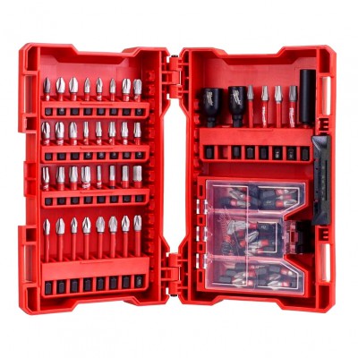 4932471587 - Zestaw Bitów udarowych Shockwave do śrub Phillips, Pozidriv, Torx (70 szt.) Czerwony Milwaukee