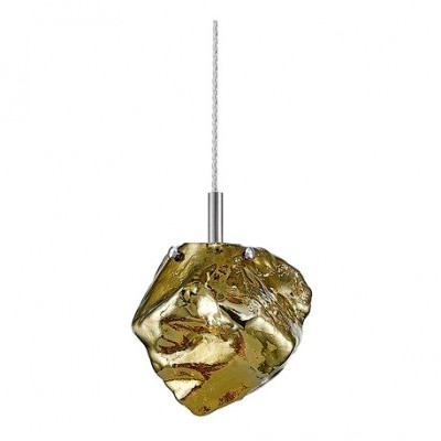 Lampa wisząca Zuma Line P0488-01F-F4HF Rock 1XG9 MAX 28W METAL CHROME BODY,VACUME PLATEDBRONZE SHADE Złoty Zuma