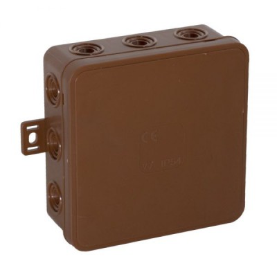 Puszka natynkowa hermetyczna IP54 odgałęźna V7 100x100x41mm Brązowy 037-02 VIPLAST