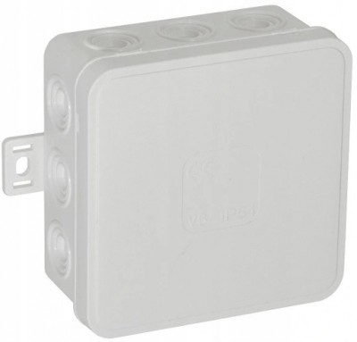 Puszka natynkowa hermetyczna IP54 odgałęźna V6 /85x85x41mm/ Biały VIPLAST
