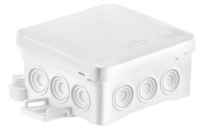 Puszka natynkowa hermetyczna IP54 z możliwością mocowania na hakach NS5 75x75x40mm Biały 35360106 Simet