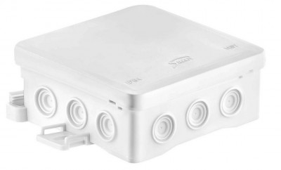 Puszka natynkowa hermetyczna IP54 z możliwością mocowania na hakach NS7 100x100x40mm Biały 35349106 Simet
