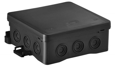 Puszka natynkowa hermetyczna IP54 z możliwością mocowania na hakach NS7 100x100x40mm Czarny 35349107 Simet