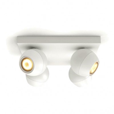 Philips HUE Buckram 4x Reflektor SPOT LED Punktowy Biały 4xGU10 + Ściemniacz Signify