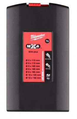 ZESTAW WIERTEŁ SDS+ MX4 W KASECIE  7SZT 5,6,6,8,8,10,12 4932478626 Milwaukee