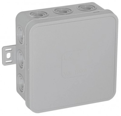 Puszka natynkowa hermetyczna IP54 odgałęźna V6 85x85x41mm Szary 036-03 VIPLAST
