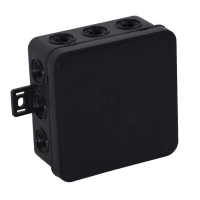 Puszka natynkowa hermetyczna IP54 odgałęźna V6 /85x85x41mm/ Czarny VIPLAST