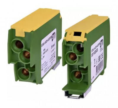 Blok rozdzielczy EDBJ-4x25-4x25/PE 100A 4x2,5-25mm²+4x2,5-25mm² /Żółto-zielony/ Eti