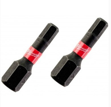 Milwaukee BIT SHOCKWAVE HEX4 25MM - 2 SZT 4932430895 Szary
