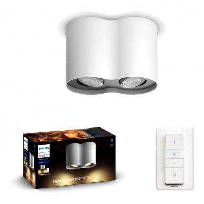 Philips HUE PILLAR 2x Reflektor LED Punktowy Biały GU10 + Ściemniacz ZigBee + Bluetooth Signify