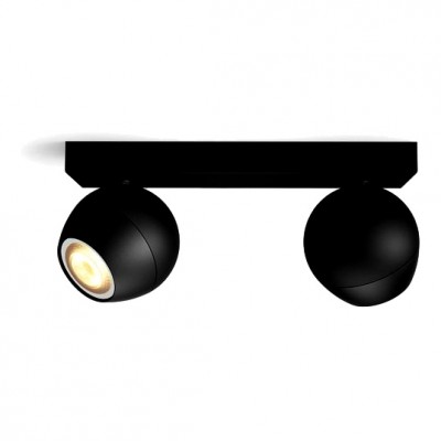 Philips HUE Buckram 2xReflektor SPOT LED Punktowy Czarny 2xGU10 + Ściemniacz ZigBee Signify