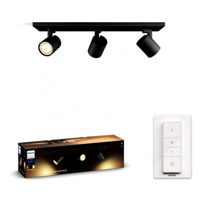 Philips HUE RUNNER Oprawa 3xReflektor SPOT LED Czarny 3xGU10 + Ściemniacz ZigBee + Bluetooth Signify