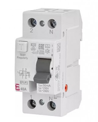 Wyłącznik różnicowoprądowy EFI-P2 A 25/0.03 25A 30mA 6kA 2P /Typ A/ Eti