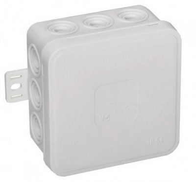 Puszka natynkowa hermetyczna IP54 odgałęźna V5 75x75x41mm Biały VIPLAST