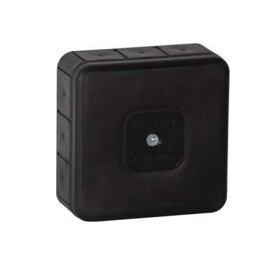 Puszka natynkowa hermetyczna IP55 z 12 dławikami gumowymi /85x35x37mm/ Czarny VIPLAST