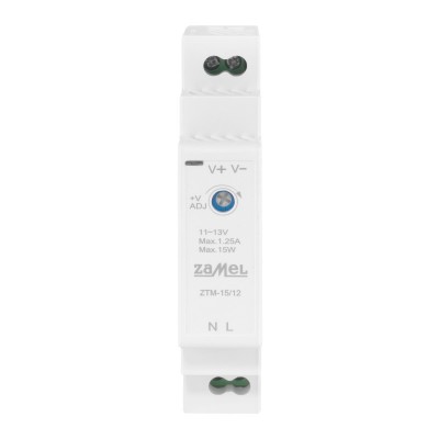 Zasilacz impulsowy montowany na szynie TH-35 (DIN) 15W 12V DC ZTM-1512 EXT10000279 Zamel