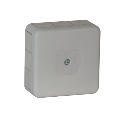 Puszka natynkowa hermetyczna IP55 z 12 dławikami gumowymi /85x35x37mm/ Szary VIPLAST