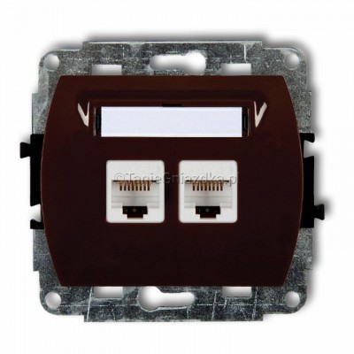 Karlik 4GK-4 Mechanizm gniazda komputerowego podwójnego 2xRJ45, kat. 6, 8-stykowy Brązowy 5908257114486