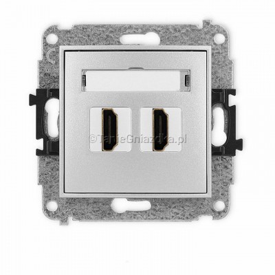 Karlik 7iHDMI-4 Mechanizm gniazda podwójnego HDMI 2.0 Srebrny Metalik 5903672017985