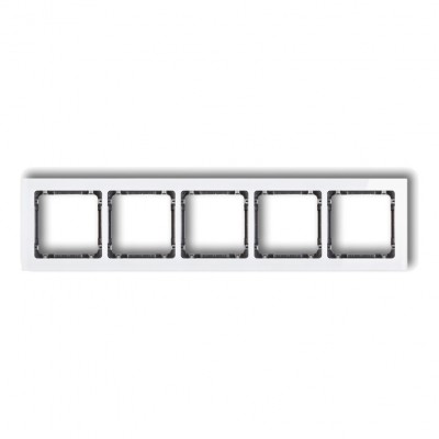 Ramka uniwersalna pięciokrotna - efekt szkła (ramka: biała Plexi Białe 0-11-DRS-5 Karlik DECO