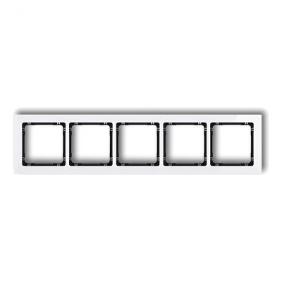 Ramka uniwersalna pięciokrotna - efekt szkła (ramka: biała Plexi Białe 0-12-DRS-5 Karlik DECO