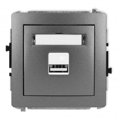 Mechanizm ładowarki USB pojedynczej USB A, 10W max., 5V, 2A Grafitowy 11DCUSB-3 Karlik DECO