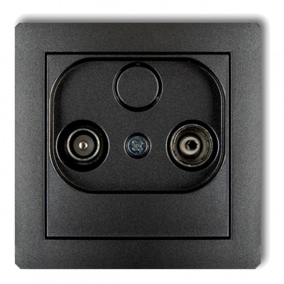 Mechanizm gniazda abonenckiego RTV przelotowego 15dB Grafitowy 11DG15P Karlik DECO