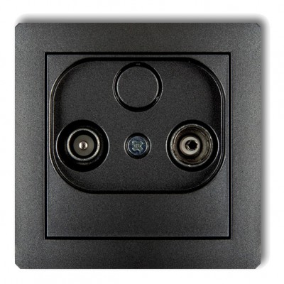 Mechanizm gniazda abonenckiego RTV przelotowego 9dB Grafitowy 11DG9P Karlik DECO