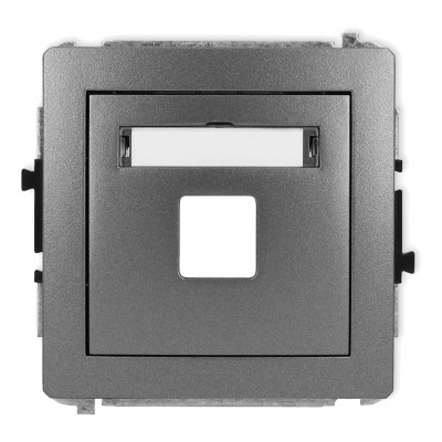 Mechanizm gniazda multimedialnego pojedynczego bez modułu (standard Keystone) Grafitowy 11DGM-1P Karlik DECO