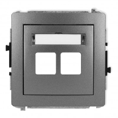 Mechanizm gniazda multimedialnego podwójnego bez modułu (standard Keystone) Grafitowy 11DGM-2P Karlik DECO