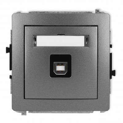 Mechanizm gniazda pojedynczego USB A-B 2.0 Grafitowy 11DGUSB-3 Karlik DECO