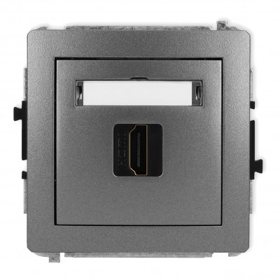 Mechanizm gniazda pojedynczego HDMI 2.0 Grafitowy 11DHDMI-3 Karlik DECO