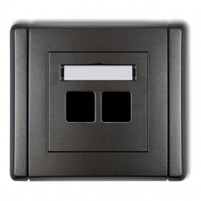 Gniazdo multimedialne podwójne bez modułu (standard Keystone) Grafitowy 11FGM-2P Karlik FLEXI
