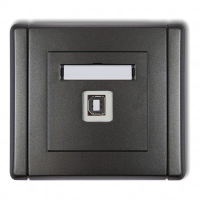 Gniazdo pojedyncze USB A-B 2.0 Grafitowy 11FGUSB-3 Karlik FLEXI