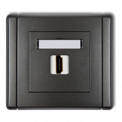 Gniazdo pojedyncze HDMI 2.0 Grafitowy 11FHDMI-1 Karlik FLEXI