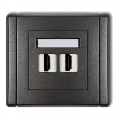 Gniazdo podwójne HDMI 2.0 Grafitowy 11FHDMI-2 Karlik FLEXI
