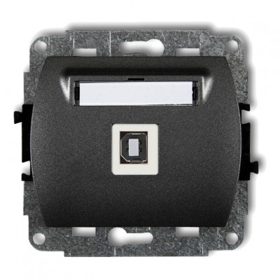 Mechanizm gniazda pojedynczego USB A-B 2.0 Grafitowy 11GUSB-3 Karlik TREND