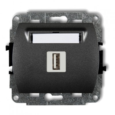 Mechanizm gniazda pojedynczego USB A-A 3.0 Grafitowy 11GUSB-5 Karlik TREND