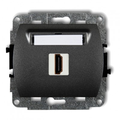 Mechanizm gniazda pojedynczego HDMI 2.0 Grafitowy 11HDMI-1 Karlik TREND